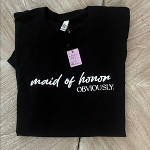 American Apparel Black 'Maid of Honor Obviously' Tee